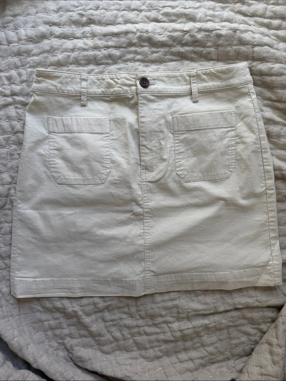 J-Crew Women's Size 4 Cream Cotton Blend A-Line Skirt